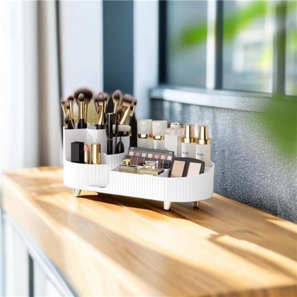 Rotating makeup organizer,Large Capacity Cosmetic Display Case, easy to hold - Picture 6 of 7